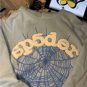 Sp5der Blue Graphic Sweatshirt